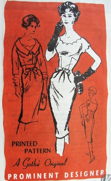 1960s Sizzling Cocktail Evening Dress Pattern Figure Flattering Slim Style With Shortie Jacket A Gothe Original Prominent Designer 372