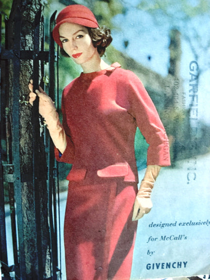 1950s RARE Givenchy Two Pc Dress Pattern McCALLS 4223 Classy Slim Skirt, Boxy Top Bust 32 Vintage Sewing Pattern FACTORY FOLDED