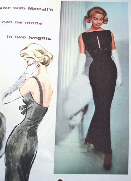 1950s GORGEOUS Evening Dress Gown Pattern McCALLS 4258 Pauline Trigere Man Magnet Glove Fitting Empire Dress Seductive Elegance Vintage Sewing Pattern Bust 34