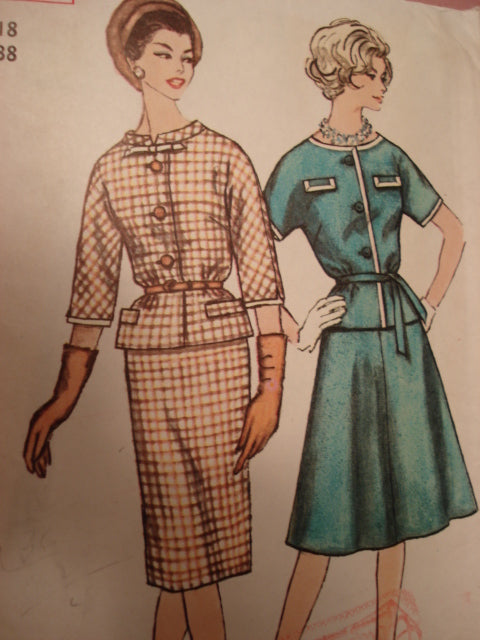 1960s SLIM or FULL SKIRTED SUIT PATTERN