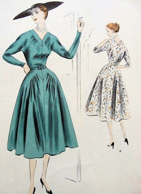 1950s LOVELY DRESS PATTERN V NECKLINE VOGUE SPECIAL DESIGN PATTERNS 4278