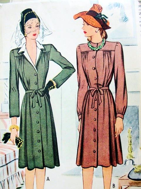 VINTAGE MCCALL MATERNITY SHIRT DRESS WITH DETACHABLE DICKEY