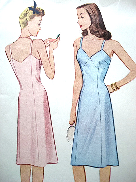 1940s PINUP Style Slip Pattern McCALL 5220 Figure Flattering Design Bust 32 WW II Slips Vintage Sewing Pattern