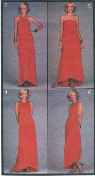 1970s FABULOUS Evening Wrap n Tie Evening Gown Maxi Dress Pattern SEVEN WAY WONDER DRESS Butterick 5230 Vintage Sewing Pattern American Hustle Era