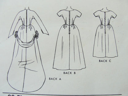 1950s Striking Bridal or Bridesmaids Wedding Gown Pattern McCalls 5260 Two Lengths Long Train Fitted Bodice Bust 32 ,36 Vintage Sewing Pattern FACTORY FOLDED