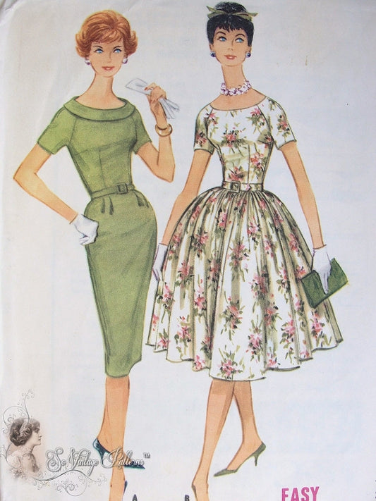 Early 1960s MAD MEN Era  Slim or Full Skirted Dress Pattern Easy To Sew McCALLS 5357  Fabulous Styles Bust 34  Easy To Sew Vintage Sewing Pattern
