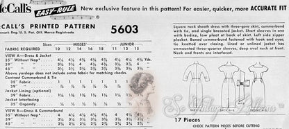 1960s CLASSY McCalls 5603 Dress Pattern Sleek Mad Men Era Slim Figure Show Off Dress, Cummerbund and Short Fitted Jacket  Day or Evening Bust 34 Vintage Sewing Pattern