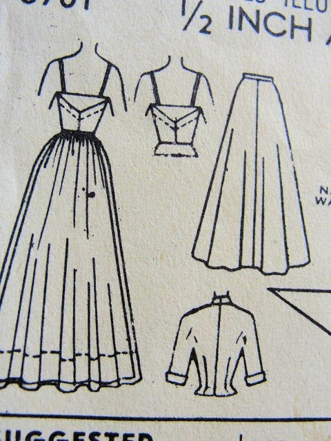 ADVANCE AMERICAN DESIGNER EVENING or DAY SEPARATES PATTERN  BODICE, SKIRT, OVER SKIRT, JACKET, STOLE ADVANCE 5701 Vintage Sewing Pattern