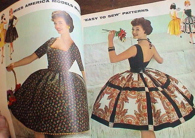 1960s Low Back Party Cocktail Dress Pattern McCalls 5770 Very Full Skirt Attached Petticoat 1960 Miss America Style Vintage Sewing Pattern