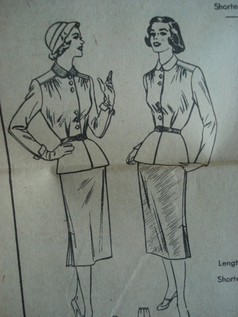 50s SMART SUIT PATTERN BUTTERICK 5879