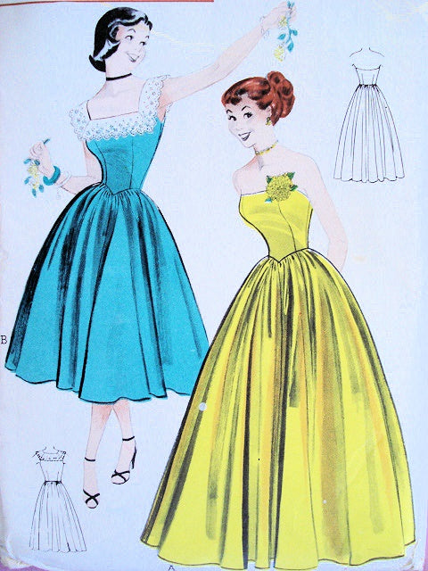 50s STRAPLESS GOWN PATTERN BUTTERICK 5951