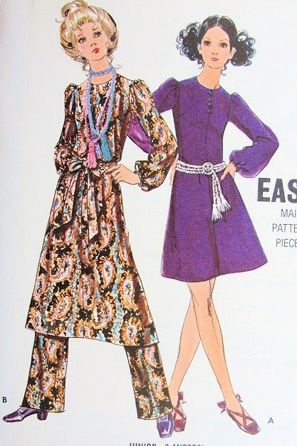 1960s FABULOUS Mod Dress and Pants Pattern BUTTERICK 5957 Mini or Midi Dress, Bust 31, Vintage Sewing pattern FACTORY FOLDED