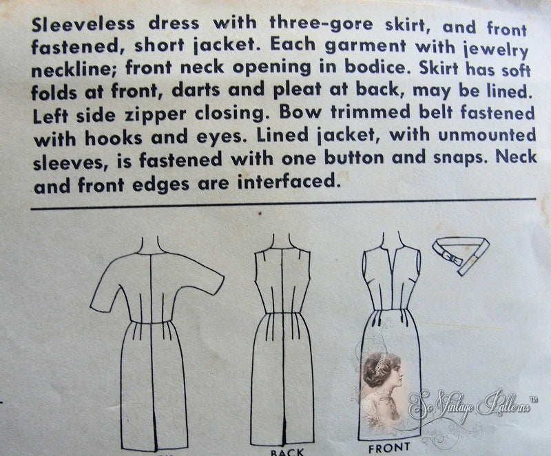 1960s Elegant Cocktail Dinner Sheath Dress and Jacket Pattern Mad Men Style McCalls 6086 Vintage Sewing Pattern Bust 33