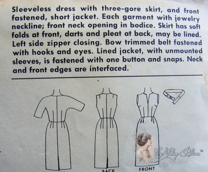 1960s Elegant Cocktail Dinner Sheath Dress and Jacket Pattern Mad Men Style McCalls 6086 Vintage Sewing Pattern Bust 33