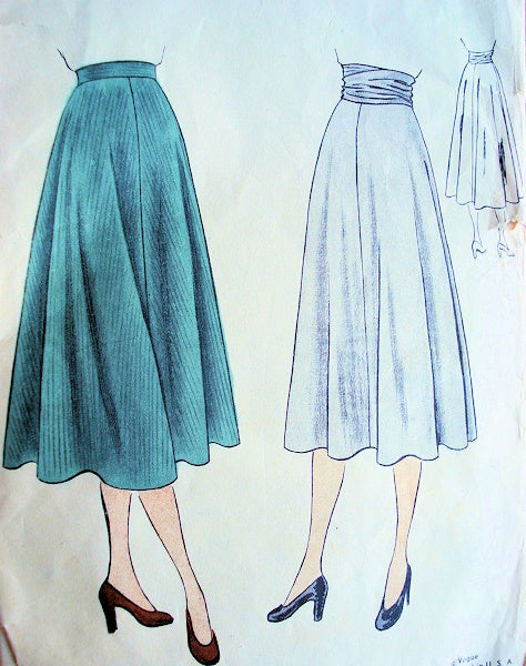 1940s LOVELY Flared Skirt and Cummerbund Pattern VOGUE 6160 Vintage Sewing Pattern