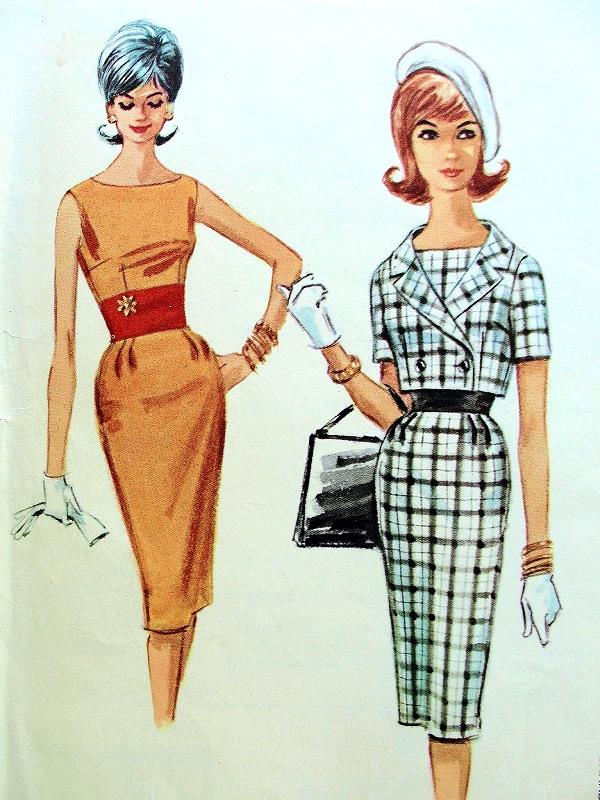 1960s SLIM DRESS SHORTIE JACKET PATTERN MAD MEN 60s FASHION McCALLS 6269