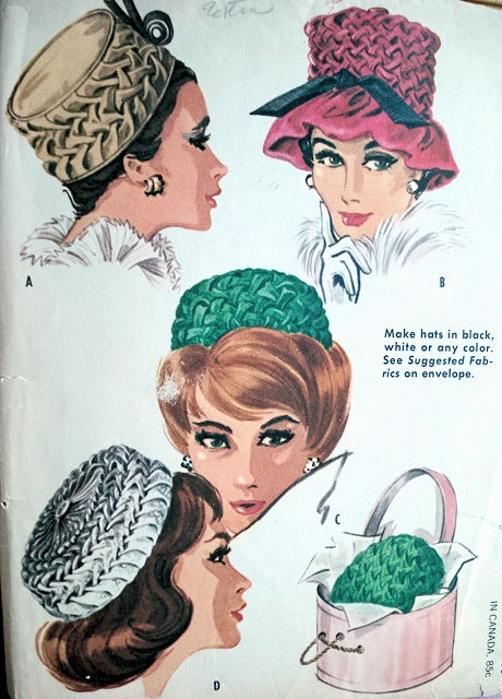 1960s Hats Millinery Pattern McCalls 6515 Smocked Pillbox Hats Several Styles Smocking Vintage Sewing Pattern