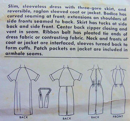 1960s TRIGERE EVENING DRESS PATTERN STUNNING FIGURE HUGGING SLIM DRESS CUT IN ARMS McCALLS 6574 Bust 34