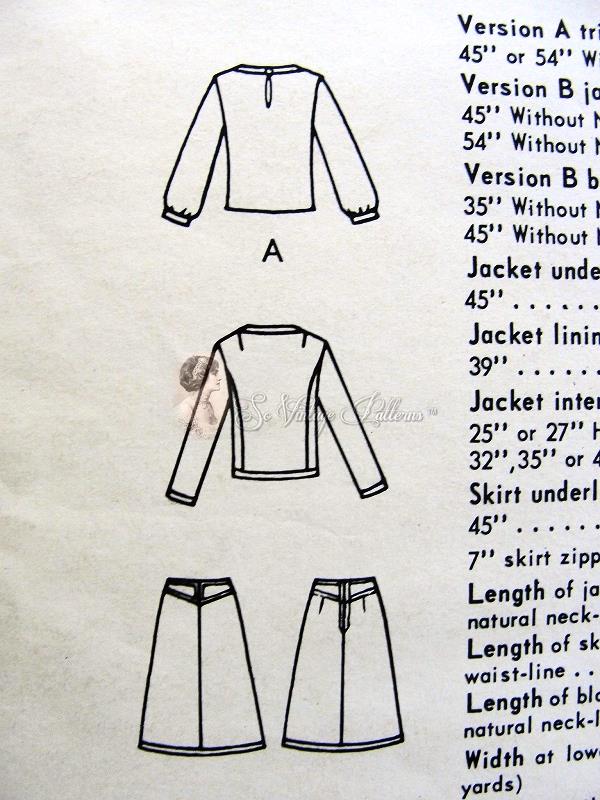 1960s Mod 3 PC Suit Pattern Slightly A Line Skirt, Double Breasted Jacket Deep Scoop Neckline, Tuck In Blouse  Vogue 6618 Young Fashionables Vintage Sewing Pattern Bust 32
