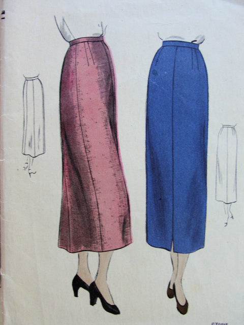 1940s SLIM STRAIGHT SKIRT PATTERN CLASSIC NARROW STYLE EASY TO MAKE VOGUE PATTERNS 6723