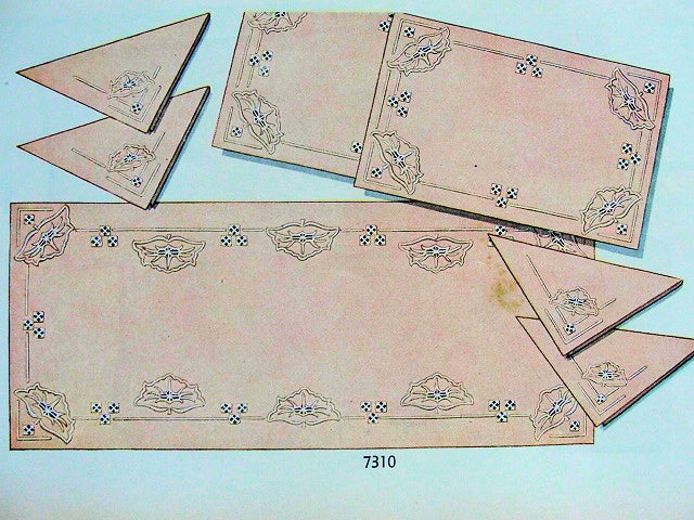 1940s SIMPLICITY PATTERN 7310  CUTWORK TRANSFERS 9 PC LUNCHEON SET