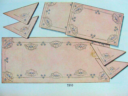 1940s SIMPLICITY PATTERN 7310  CUTWORK TRANSFERS 9 PC LUNCHEON SET