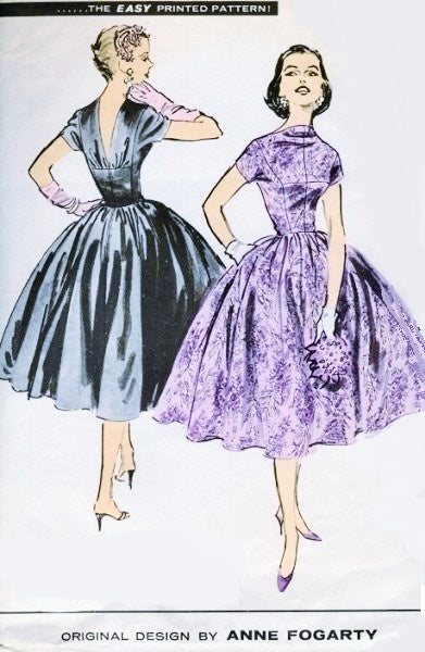 1950s ANNE FOGARTY Evening Party Dress Pattern ADVANCE American Designer 7914 Vintage Sewing Pattern Very Full Voluminous Skirt Princess Seam Bodice Fit and Flare Style Vintage Sewing Pattern UNCUT