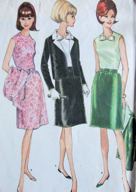 1960S Evening Cocktail Ensemble Pattern Audrey Style slim Dress and Jacket  McCalls 8032 Vintage Sewing Pattern Bust 32