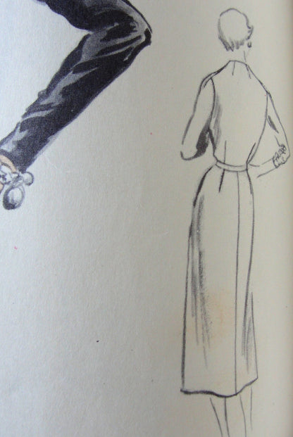1950s GLAMOROUS Cocktail Dinner Dress Pattern VOGUE 8102 Lovely Draped Neckline, Sleeves and Hips Beautiful Design Bust 32 Vintage Sewing Pattern FACTORY FOLDED