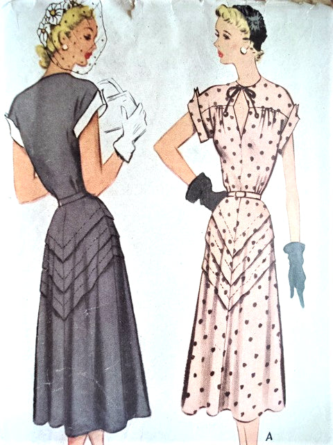 50s LOVELY Keyhole Neckline Dress Pattern McCALL 8116 Stunning Daytime or Cocktail Party Dress Figure Flattering Bust 32 Vintage Sewing Pattern