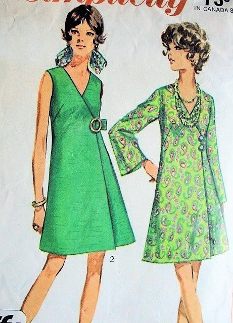 1960s Elegant Side Wrap A Line Dress Pattern Perfect Day or Cocktail Dress Simplicity 8133 Jiffy Vintage Sewing Pattern Bust 36  Vintage Sewing Pattern
