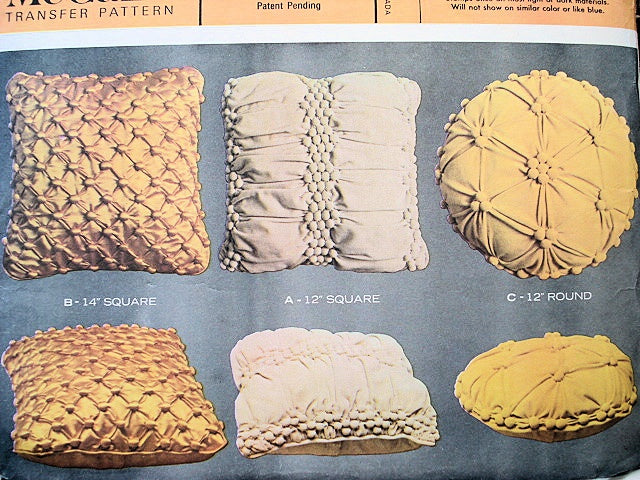 MID CENTURY Vintage Smocked Cushions Pattern McCALLs 8215 Three Pop Smocked Styles Vintage Sewing Pattern FF