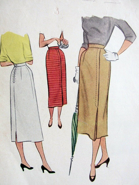 1950 ONE PIECE SKIRT PATTERN SLIM CLASSY STYLE McCALL 8257