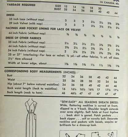 50s Bombshell Sheath Dress Pattern Advance 8297 Daytime or Cocktail Evening Sweetheart Neckline V Back Sew Easy Vintage Sewing Pattern