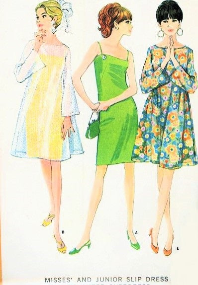 MOD 60s Evening Party Slip Dress and Sheer Over Dress Pattern Cocktail Dress McCalls 8805 Vintage Sewing Pattern Bust 31 or 36 UNCUT