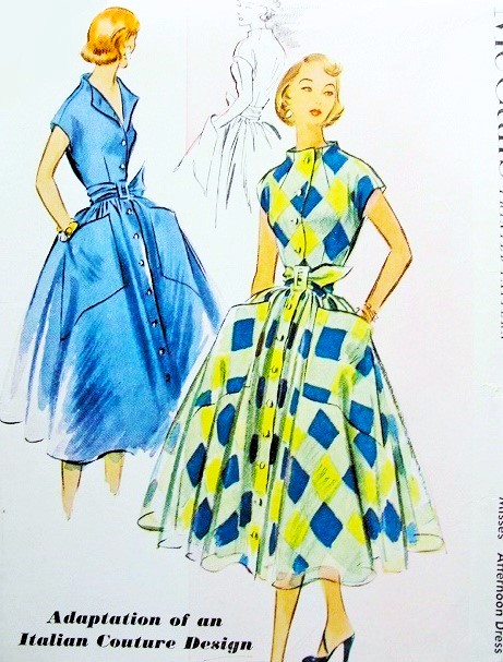 STUNNING 1950s Dress Pattern McCALLs 8848 Adaptation of an Italian Couture Design, Bust 32 Vintage Sewing Pattern