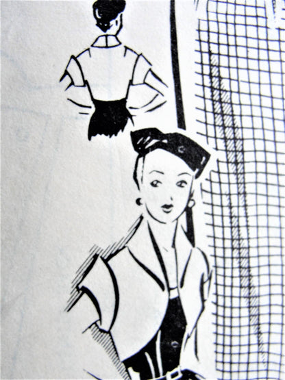 1950s STRIKING Slim Dress and Fabulous Bolero Jacket Pattern SEW RITE 8918 Day or Evening Dress, Beautiful Collared Jacket Bust 32 Vintage Sewing Pattern FACTORY FOLDED