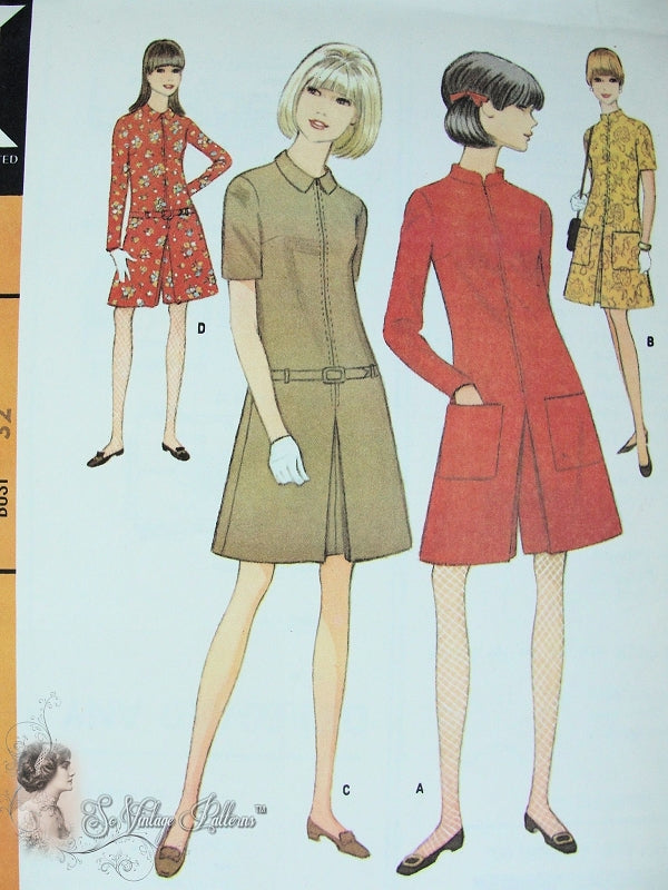 Mod 60s Pantdress Pattern Pant Dress In  Two Style Versions McCalls 8958 Vintage Sewing Pattern  UNCUT Bust 32