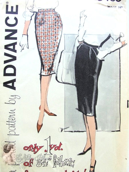 1960s Slim One Yard Skirt Pattern Chic Style Perfect Office Wear Advance 9465 Vintage Sewing Pattern  Waist 28 UNCUT