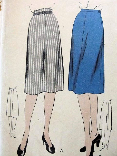 1940s  SLIM SKIRT PATTERN 2 STYLES EASY TO MAKE VOGUE 9653