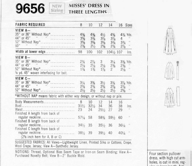1960s Goddess Cocktail Evening Party Dress Pattern McCalls 9656 Plunging Neckline Mini, Regular or Formal Full Length Vintage Sewing Pattern UNCUT