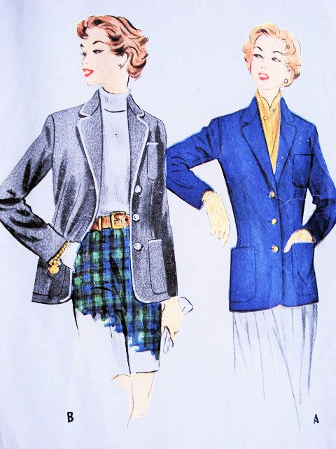 FABULOUS 1950s Blazer Jacket Pattern McCALLS 9905 Very Ralph Lauren Classic Jacket, Bust 32 Vintage Sewing Pattern