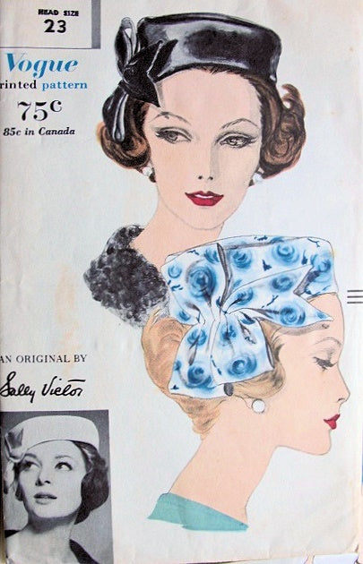 1960 FLIRTY Modified Pill Box Pattern VOGUE 9992 SALLY VICTOR Design FACTORY FOLDED Vintage Sewing Pattern