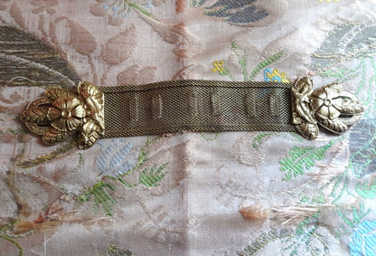 BEAUTIFUL Unique Antique Belt Buckle, Ornate Double Dress Buckle, Gold Tone Metal, Stunning Dress Buckle, Statement Vintage Buckles