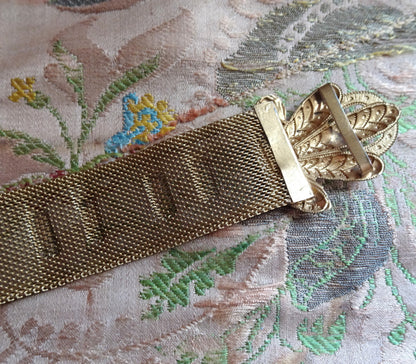 BEAUTIFUL Unique Antique Belt Buckle, Ornate Double Dress Buckle, Gold Tone Metal, Stunning Dress Buckle, Statement Vintage Buckles