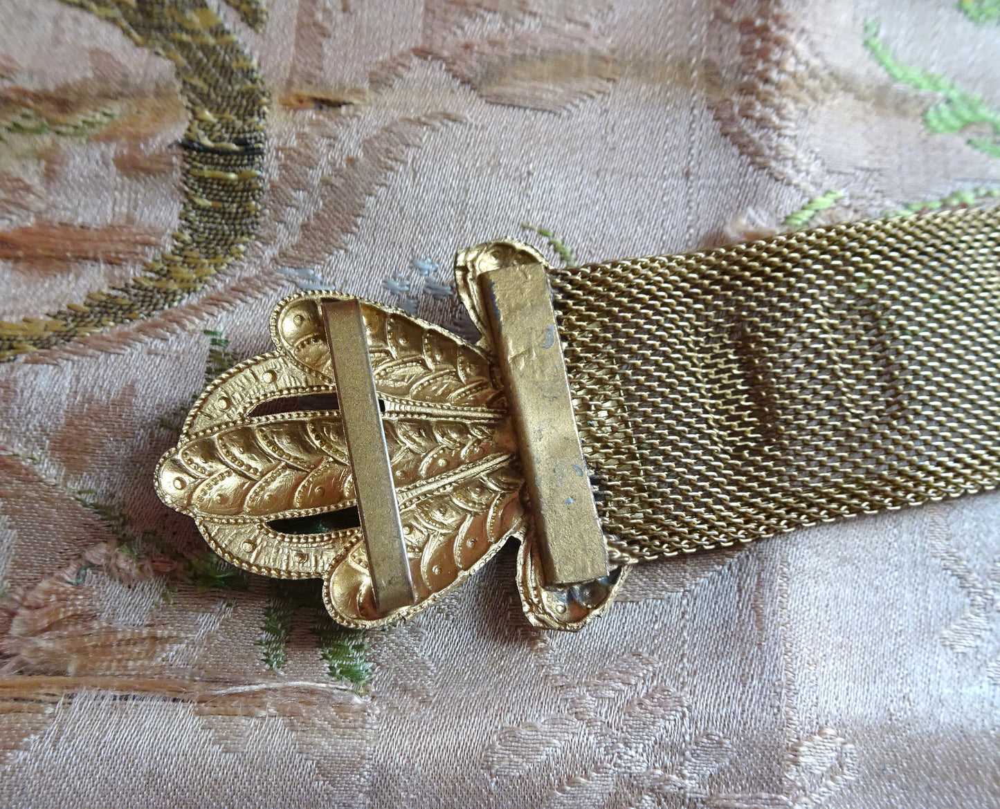 BEAUTIFUL Unique Antique Belt Buckle, Ornate Double Dress Buckle, Gold Tone Metal, Stunning Dress Buckle, Statement Vintage Buckles