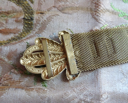 BEAUTIFUL Unique Antique Belt Buckle, Ornate Double Dress Buckle, Gold Tone Metal, Stunning Dress Buckle, Statement Vintage Buckles