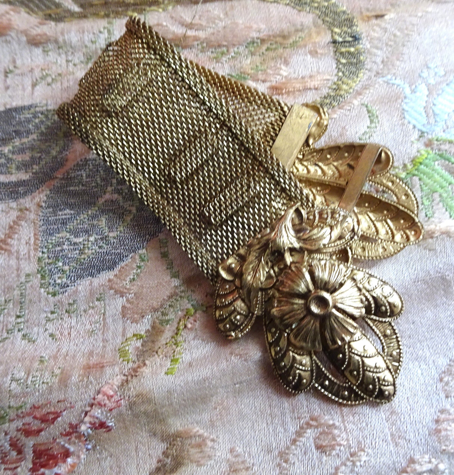 BEAUTIFUL Unique Antique Belt Buckle, Ornate Double Dress Buckle, Gold Tone Metal, Stunning Dress Buckle, Statement Vintage Buckles