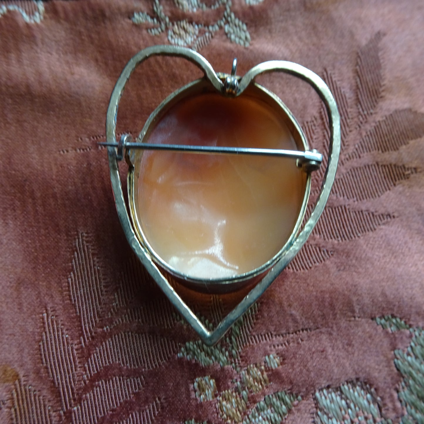 BEAUTIFUL Antique Cameo Brooch or Necklace, Hand Carved Shell Cameo, HEART Shape Setting, Collectible Antique Cameos, Vintage Jewelry