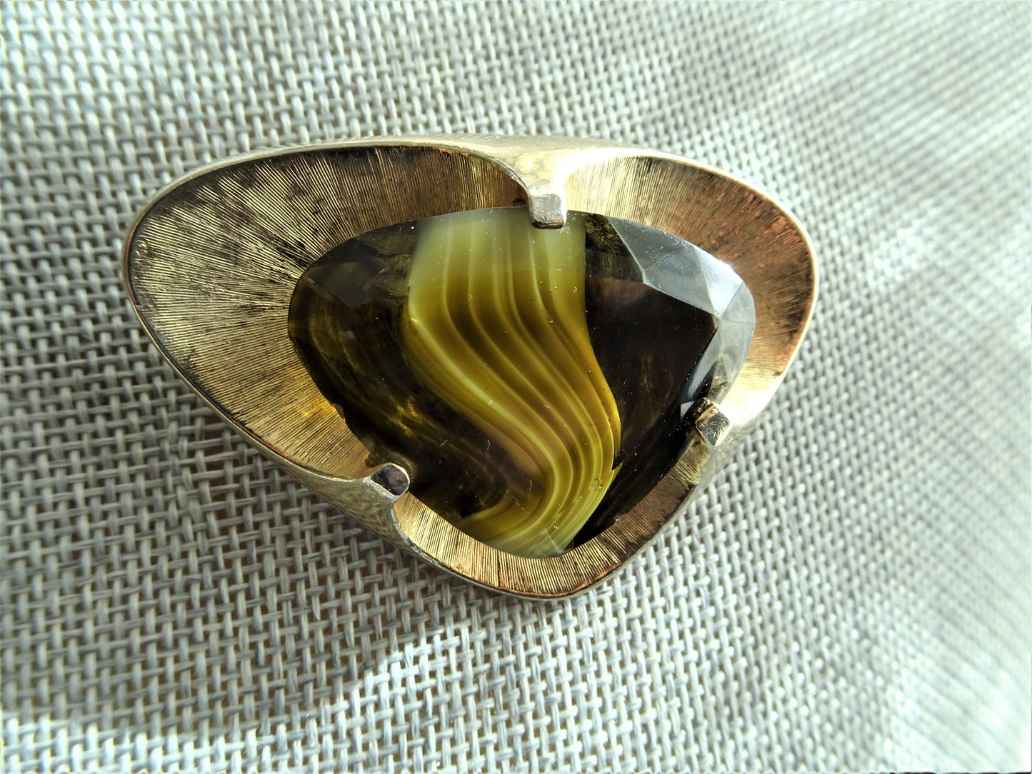 STUNNING Vintage Art Glass Brooch,SPHINX Signed Brooch, Rare 50s Brooch, Mid Century Brooch, Dramatic Design, MCM, Collectible Vintage Jewelry